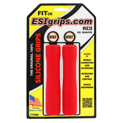 ESI Grips Silicone Bicycle Grips FIT CR red on packaging
