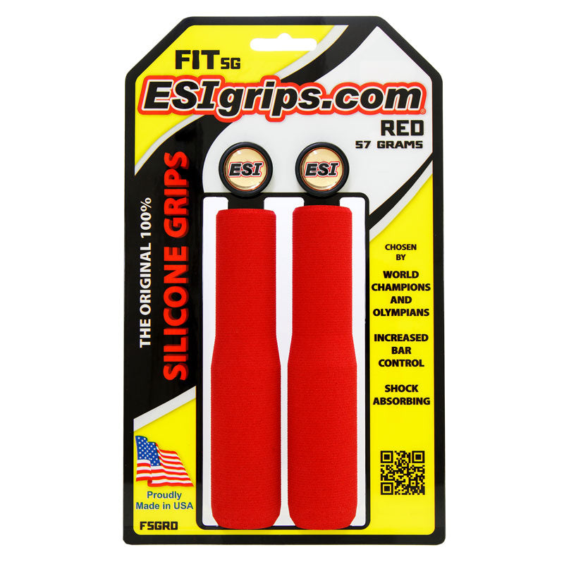 ESI Grips Silicone Bicycle Grips FIT SG red on packaging