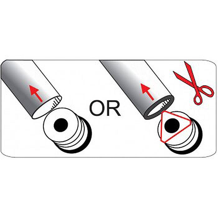 Image instructions for cutting ESI Grips bar plugs in traingle shape for thick-walled bars