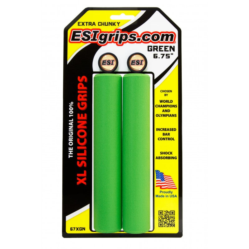 ESI Grips Extra Chunky Silicone Grips (Green) - Performance Bicycle