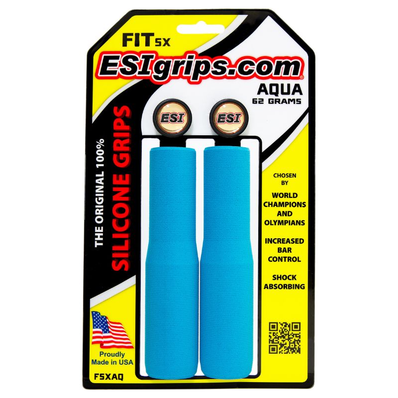 ESI Grips Silicone Bicycle Grips FIT SX aqua on packaging