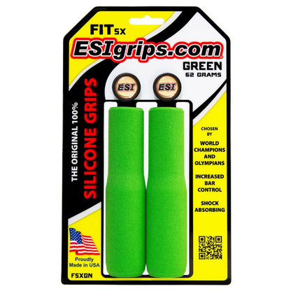 ESI Grips Silicone Bicycle Grips FIT SX green on packaging