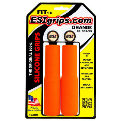 ESI Grips Silicone Bicycle Grips FIT SX orange on packaging