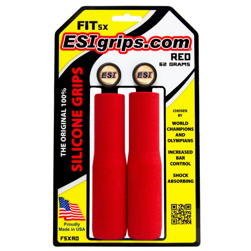 ESI Grips Silicone Bicycle Grips FIT SX red on packaging