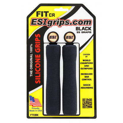 ESI Grips Silicone Bicycle Grips FIT CR Black on packaging