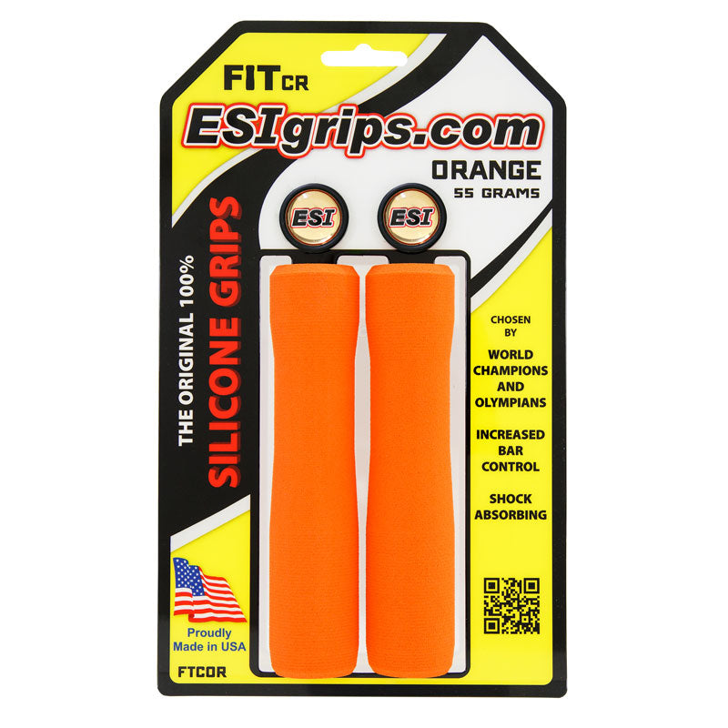 ESI Grips Silicone Bicycle Grips FIT CR orange on packaging