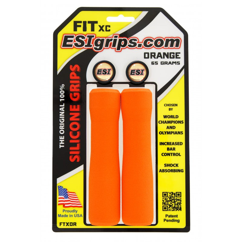 ESI Grips Silicone Bicycle Grips FIT XC orange on packaging