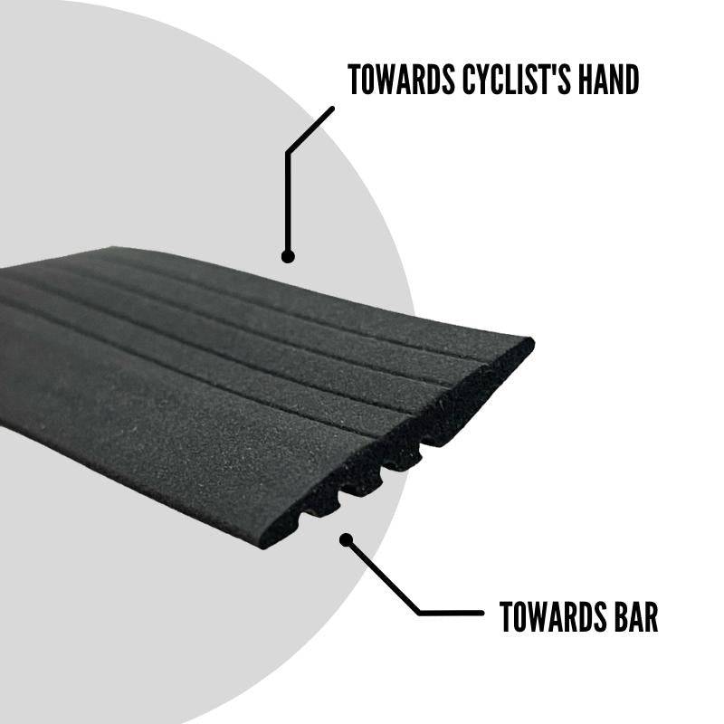 ESI Grips Ribbed RCT bar tape wrap for road cyclocross triathlon bikes in black